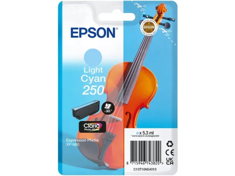 Epson 250XL (C13T16P54010) Inktcartridge Licht-cyaan Hoge capaciteit