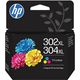 HP 302XL/304XL (B7RT8AE) - 3-couleurs - Cartouche d'encre - Grande capacité
