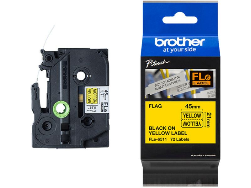 Brother FLe-6511 Tape Zwart op geel
