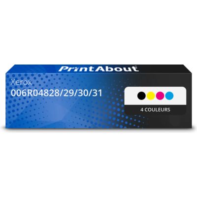 Toner compatible Xerox 006R04828/29/30/31 - 4 couleurs - Grande capacité - Multipack