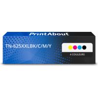 Toner compatible Brother TN-625XXLBK/C/M/Y - 4 couleurs - Très grande capacité - Multipack