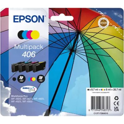 Epson T17H6 (406XL) - 4 couleurs - Cartouche d'encre - Grande capacité - Multipack